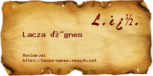 Lacza Ágnes névjegykártya